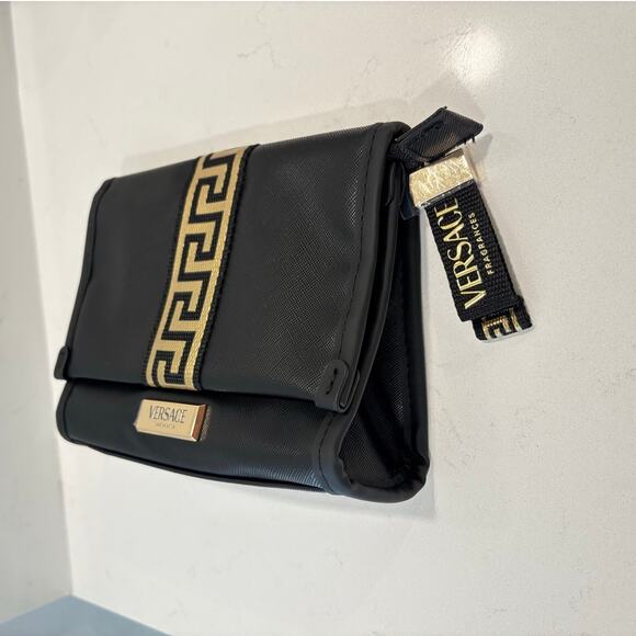 New Versace Cosmetic Bag Black & Gold Perfumes Bag New Bath, Travel Pouch - Picture 13 of 13